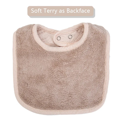 Cute Bear Cotton Baby Bibs Saliva Towel U-Absorbent Pockets Children Kids Boys Girls Feeding Burp Clothes