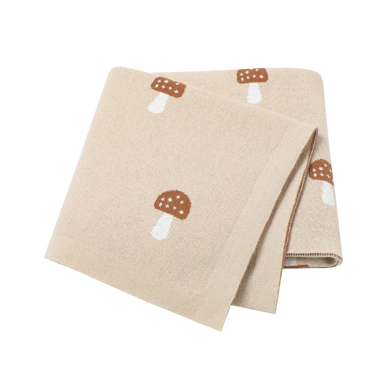 Baby Blankets Newborn Cartoon Swaddle Wrap Monthly Blankets 100%Cotton Knitted Toddler Infant Outdoor Playing Clip Mats 100*80cm