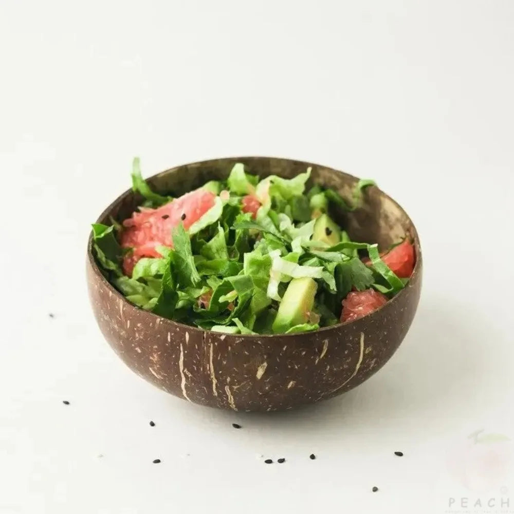 Polished Coconut Bowls and Wooden Spoon Sets Natural Coconut Salad Smoothie Bowls for Kitchen Women Gifts Decoration