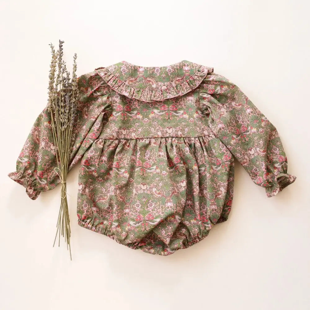 Vintage Floral Baby Girl Romper Spring Baby Girl Clothes
