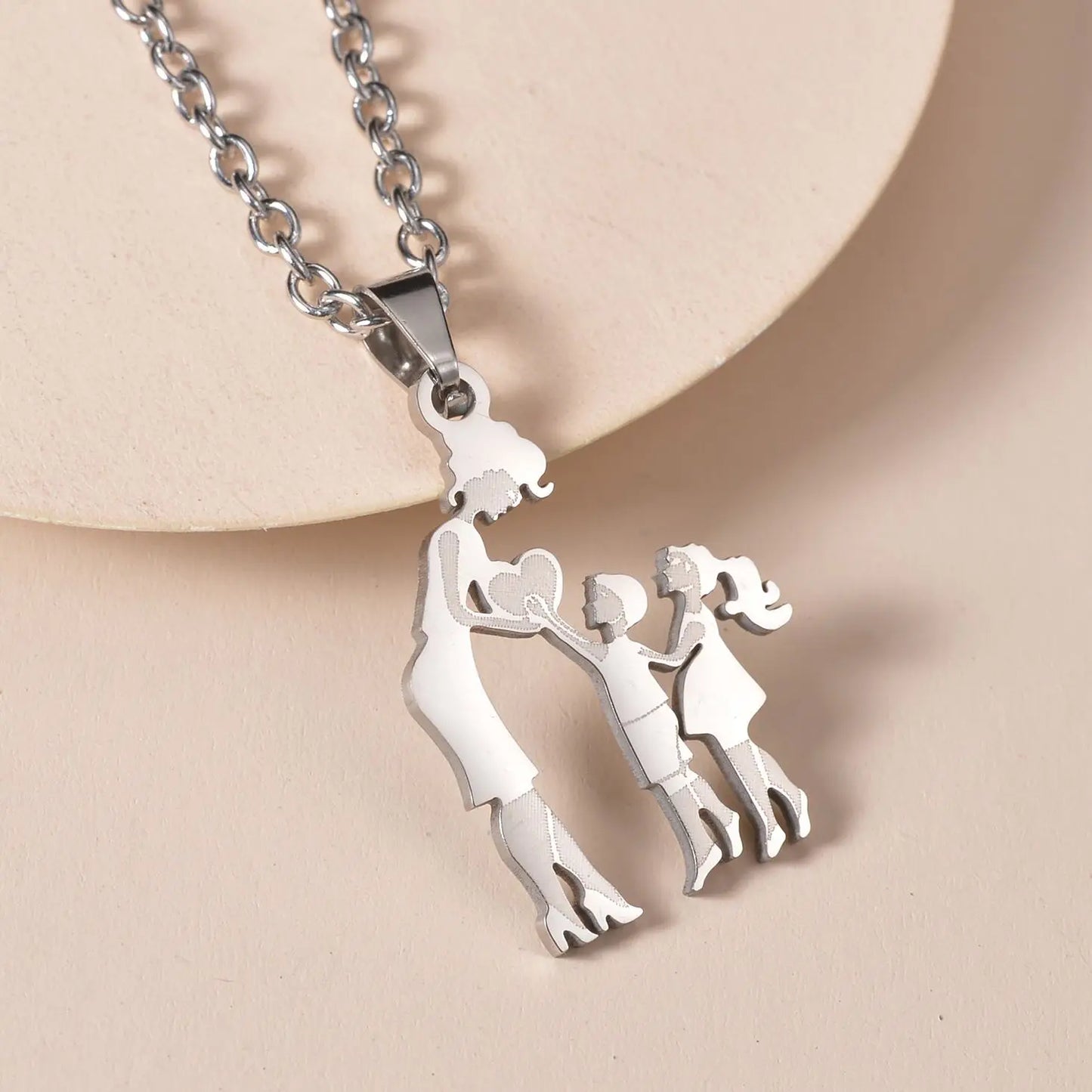 Family Love Son Daughter Necklaces Stainless Steel Multiples Childs Pendant Boys Girls Mothers Love Gifts For Mom Jewelry