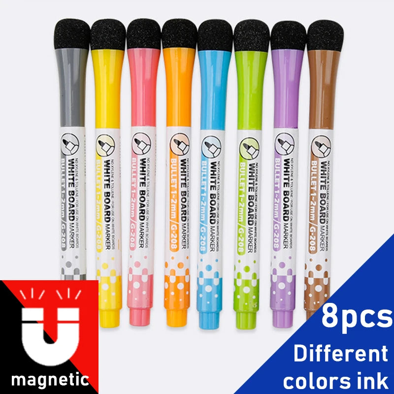 1 Set School Classroom Supplies Magnetic Erasable Whiteboard Pens
