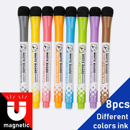 1 Set School Classroom Supplies Magnetic Erasable Whiteboard Pens