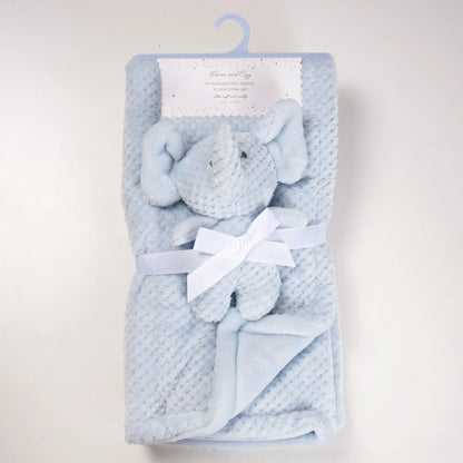 2pc/set Cartoon Baby Blanket with Soother Plush Dolls Flannel Skin-friendly Bedding Sleeping Blanket Comfortable Nap Cover