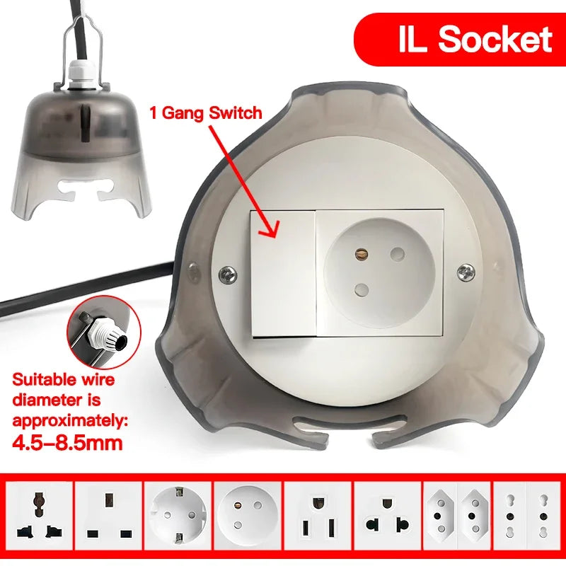 Outdoor Waterproof Electrical Socket, Rainproof Weatherproof Power Outlet, Durable Protective Cover for Garden/Patio/Outdoor Use