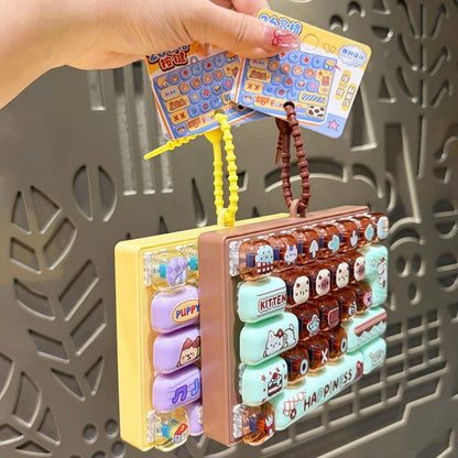 26-keycap Keyboard Keychain Button Clicker Decompression Toy Cartoon Anti Stress Keyboard Keychains Pendant Fidget Toys Gifts