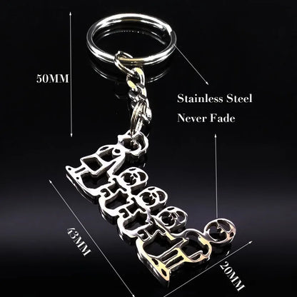 Family Boy Girl Mom Dad Gift Stainless Steel Key Ring Jewelry Silver Color Keychain Christmas Gifts