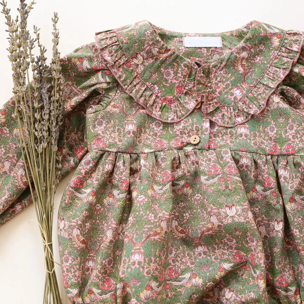 Vintage Floral Baby Girl Romper Spring Baby Girl Clothes