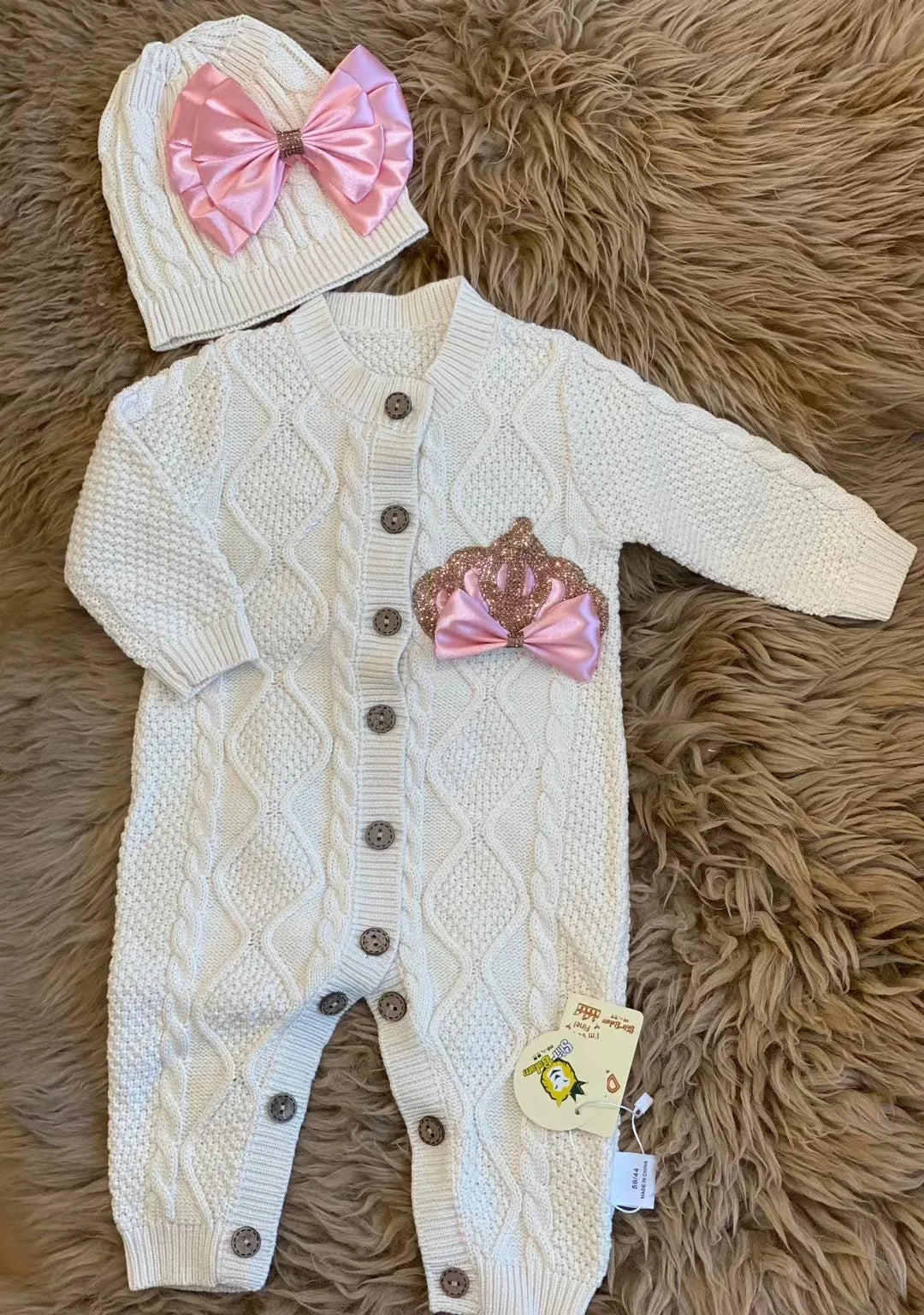 Onesie Baby Girl Crown Purple Home Coming Outfit Layette Jewels set Baptism Take Me Home Outfit Baby shower gift Newborn Gifts