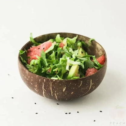 Polished Coconut Bowls and Wooden Spoon Sets Natural Coconut Salad Smoothie Bowls for Kitchen Women Gifts Decoration