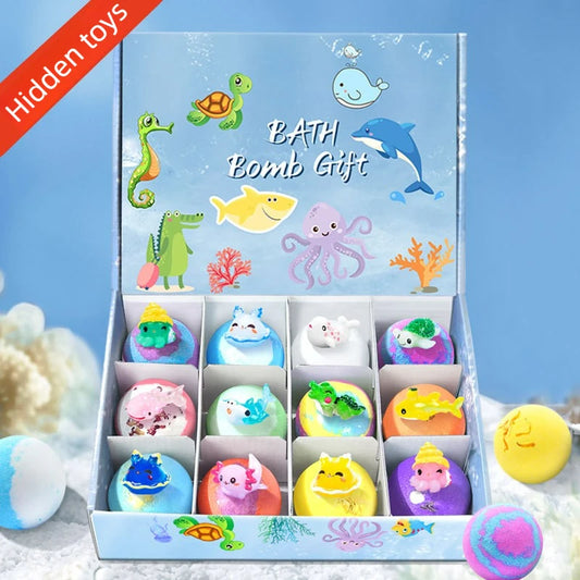 NEW Bath Bombs for Kids with Surprise Inside 12 Pack Natural Organic Kids Bubble Bath Fizzy for Girls Boys with Bath Toys Inside