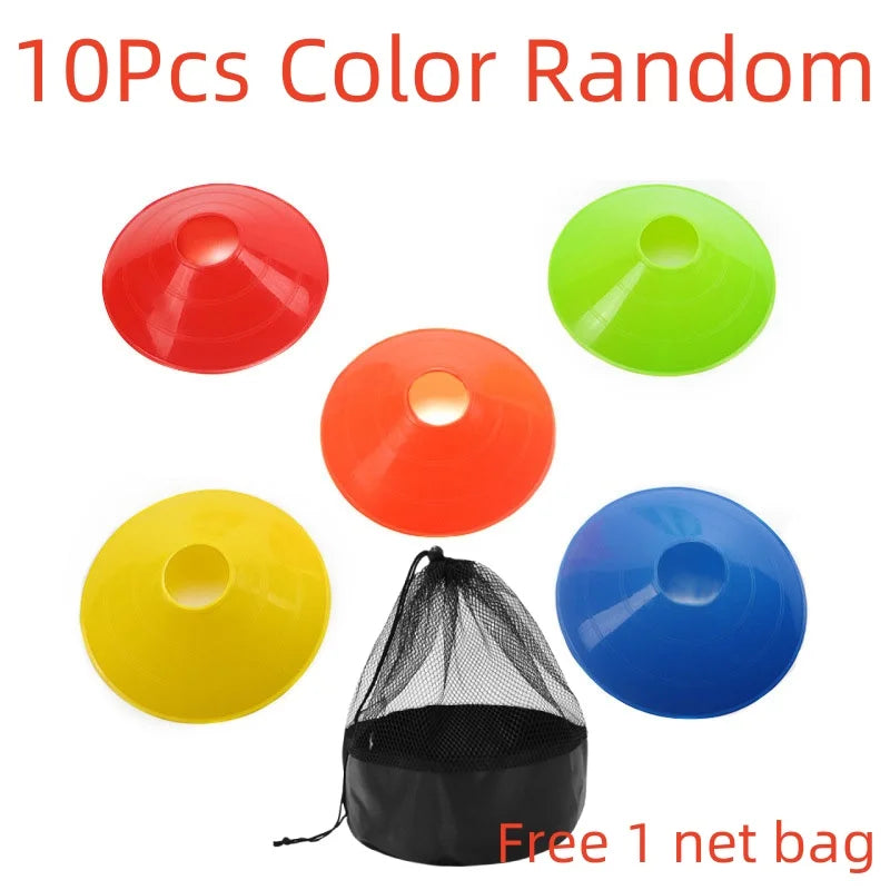 10pcs Soccer Training Sign Dish Toy Pressure Resistant Cones Marker Discs Bucket Outdoor Basketball  Training Sports Accesso Toy