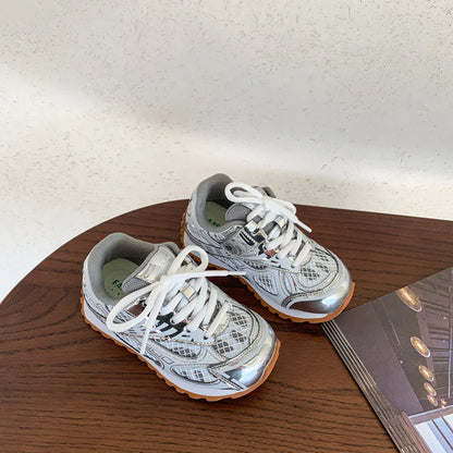 Toddler Kids Orbit Metallic Running Sneaker Children Casual Fashion Trainers Boys Girls Sports Walking Glowing Tennis Shoes