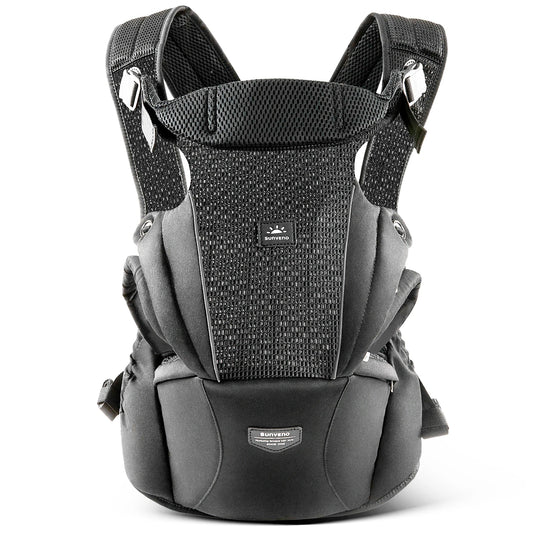 Sunveno Integrated Secure Baby Carrier Effortless Comfortable Baby Carrier Mesh Breathable 4-24months Hands-Free Ergonomic Black