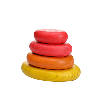Wooden Montessori Toy Rainbow Stacked Stone Toy BO BPA Colorful Baby Education Sensory Balance Game Building Block Toy Baby Gift