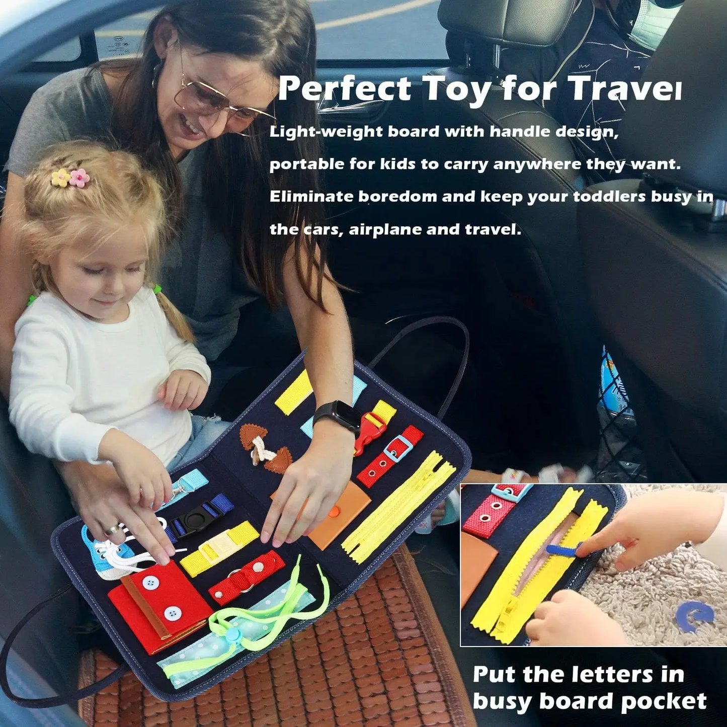 Sensory Play Board Busy Board Leaning Toys For Toddlers Foldable Sensory Toy Toddler Activity Board-Educational Learn