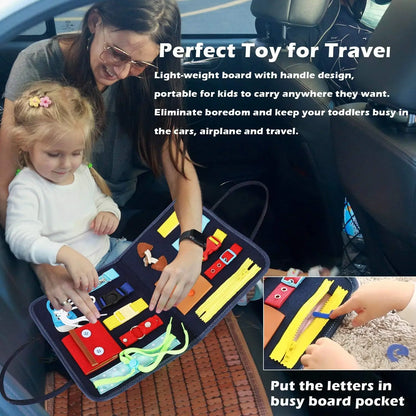 Sensory Play Board Busy Board Leaning Toys For Toddlers Foldable Sensory Toy Toddler Activity Board-Educational Learn