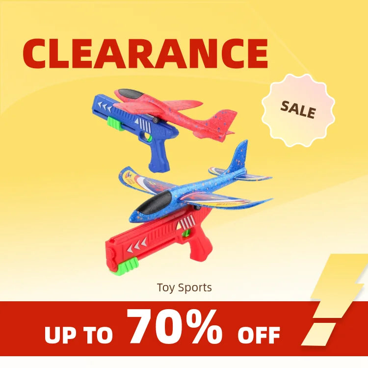 Clearance_Kids 24/34cm Foam Plane Launcher Outdoor Toy for Boys Sport Catapult Game Children Girl Birthday Xmas Gifts_Continuous