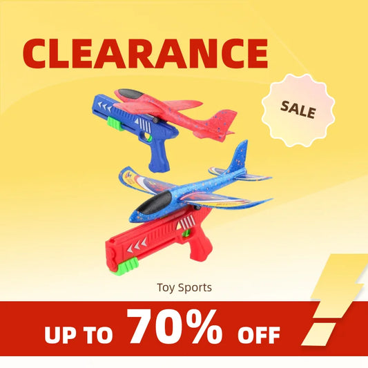 Clearance_Kids 24/34cm Foam Plane Launcher Outdoor Toy for Boys Sport Catapult Game Children Girl Birthday Xmas Gifts_Continuous
