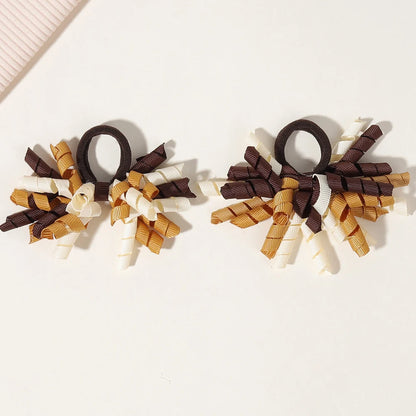6Pcs Trendy Firework Hair Ties Rainbow Curly