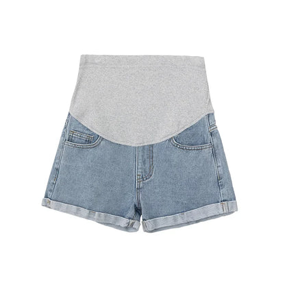 Summer Fashion Shorts Pregnant Women Denim  Curling Holes  Pants Stretch Belly   Clothes Maternity