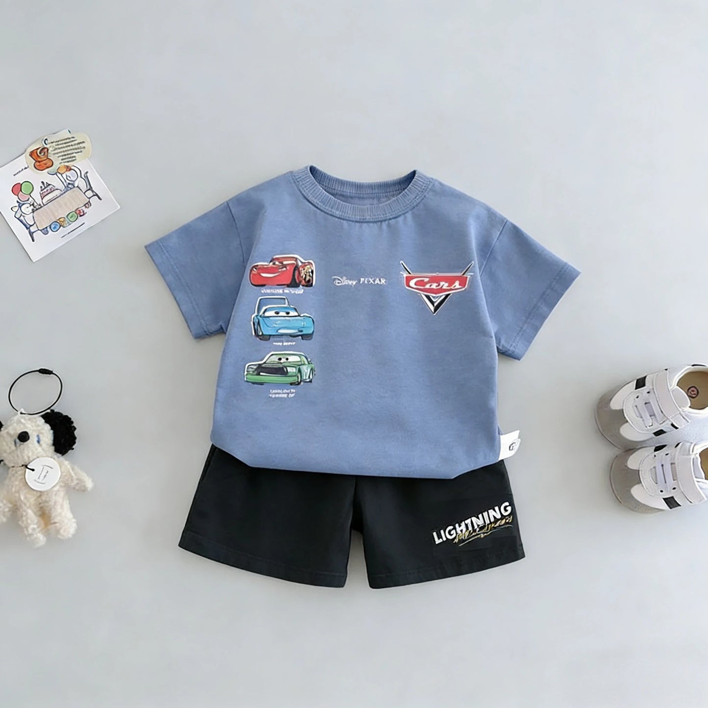Disney Cartoon Printed Kids Short Sleeved Suits T-shirt Shorts Children's Casual Tracksuits Outfits Baby Boy 2 Piece Set