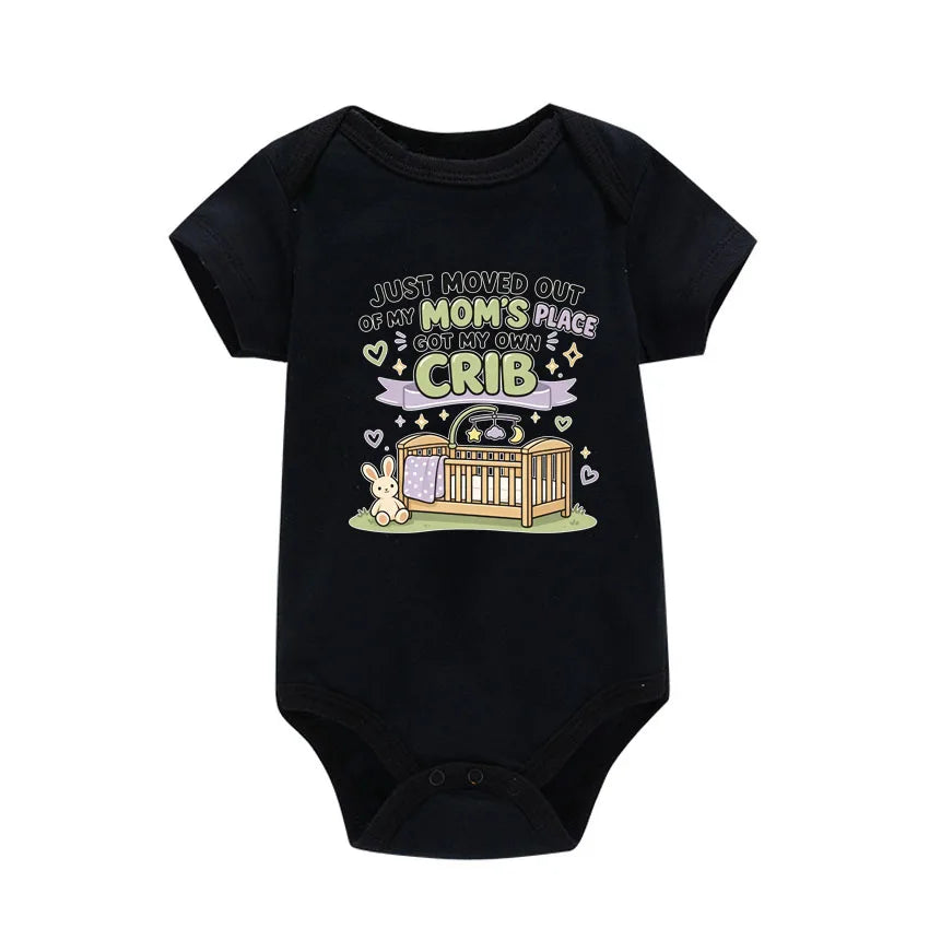 "I have my own crib" Print Baby Boy Girl Bodysuit Cotton Summer Newborn Onesie for 0-24 Months Toddler Infant Gift For Newborn