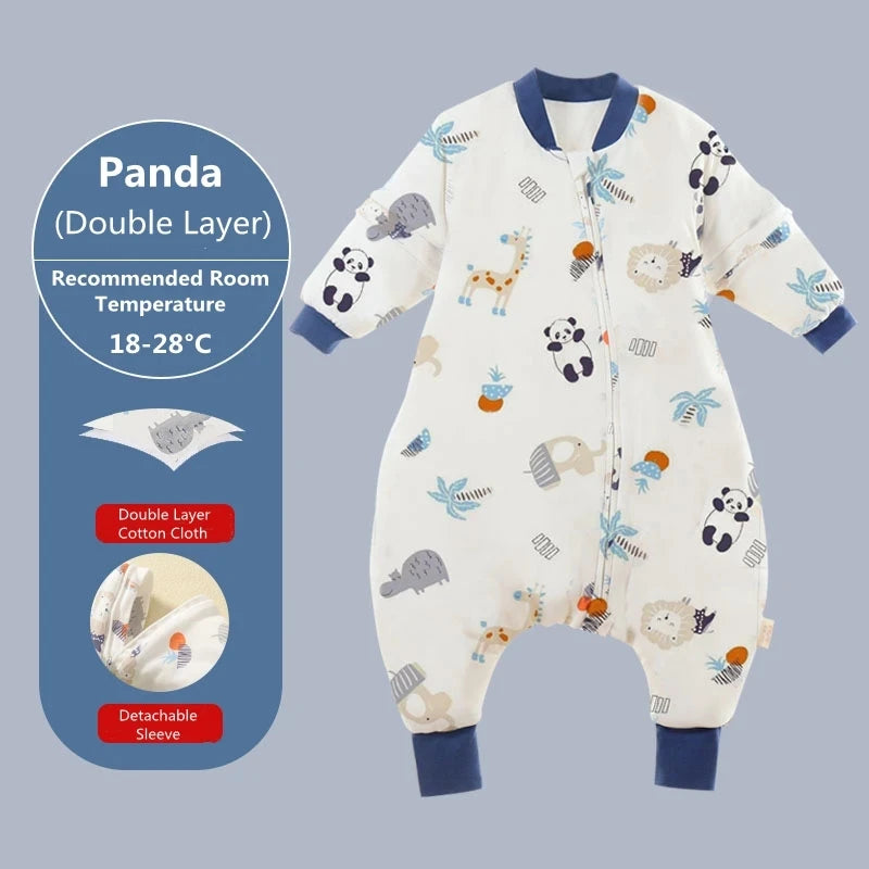 Baby & Toddler Cartoon Split-legged Sleep sacks With Detachable Sleeves for Boys Girls