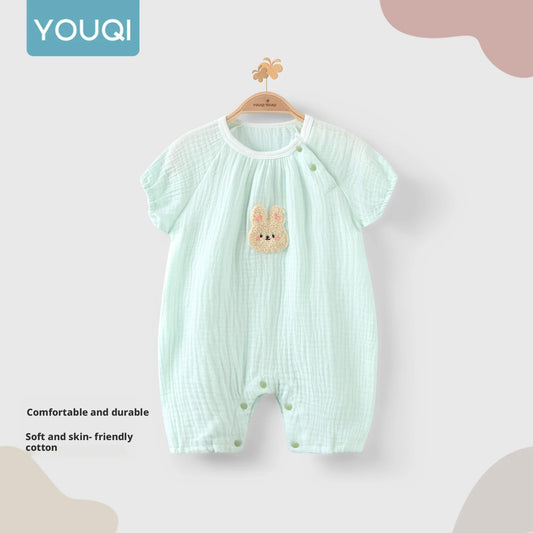 Baby Clothes for 0-2 Years Old, Summer Baby Outfit, Newborn Short-Sleeve Romper, Thin Summer Jumpsuit, Crawling Suit