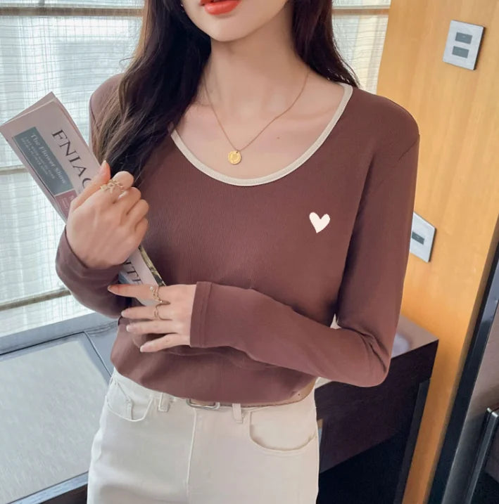 Autumn Postpartum Woman Breastfeeding Cotton T-shirt Lace Two-piece Nursing Tees Maternity