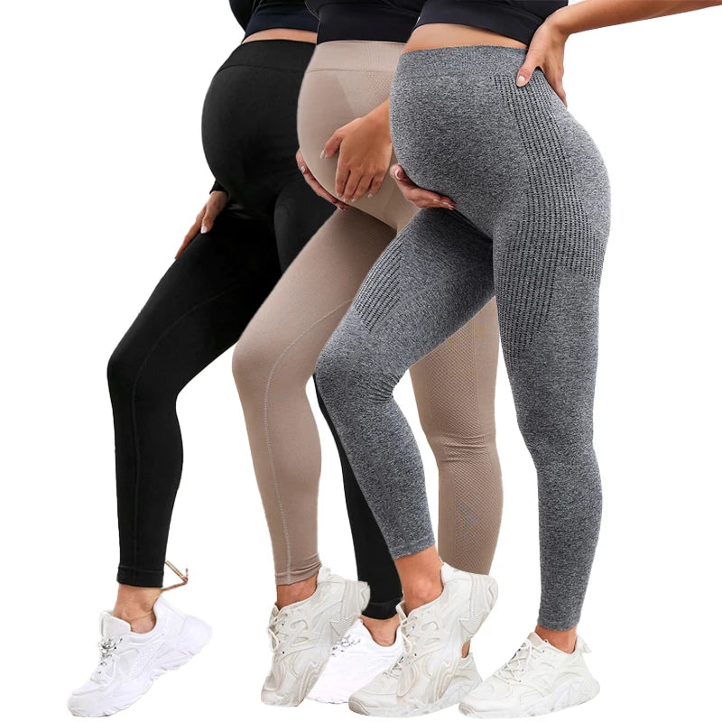 Elastic High Waist Maternity Leggings Skinny for Pregnant Women Belly Support Postpartum Leggins Body Shaper Fitness