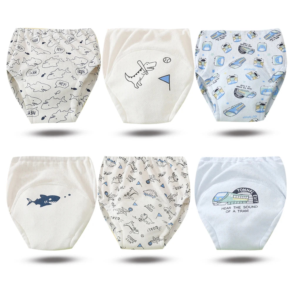 8pcs/6pcs Washable Baby Potty Training Pants Reusable Toilet Trainer Panty Reusable Cloth Diaper