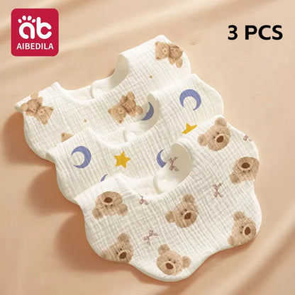Soft Baby Bibs Bandana Saliva Towels Burp Cloths Newborn Infant Toddler 0-1Y Comfortable Waterproof Feeding Bibs 2/3/4﻿
