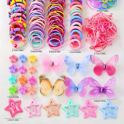 941 sets of colorful and cute outfits for girls | Includes various clips, hair ties, flowers, and double-layered bow headpieces