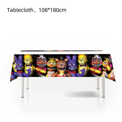 FNAF Five Nights Freddyed Birthday Party Decorations Balloons Plate Banner Tableware Set for Baby Shower Party Favors Kids Gifts