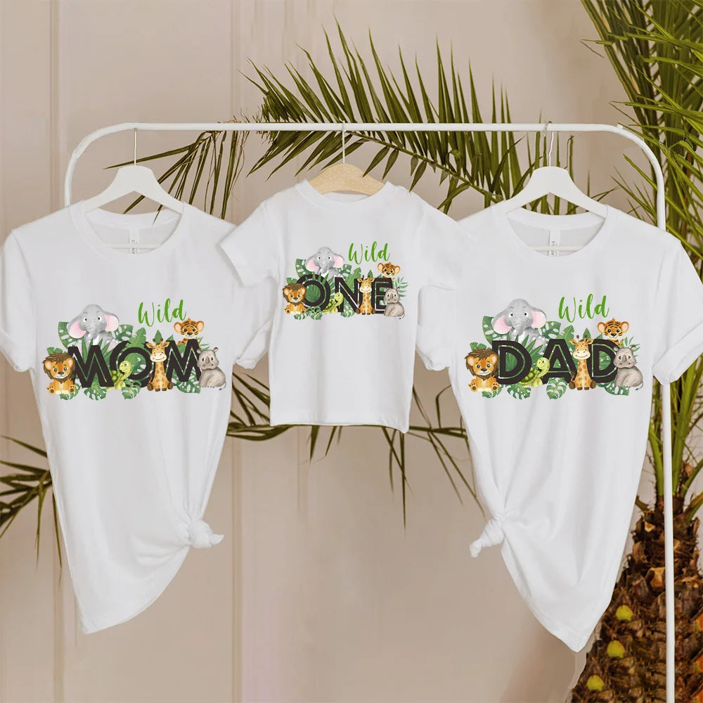 Wild Family Matching Family Shirts Wild One Baby Birthday Shirt Dad Mom Shirt Brother Sister Tshirt Summer Family Look Tee Gift