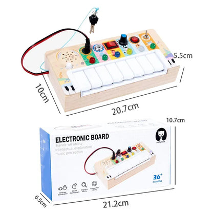 Montessori Busy Board Children Toys Led Light Switch Simulate Car Steering Wheel Travel Activities Sensory Game Educational Toys