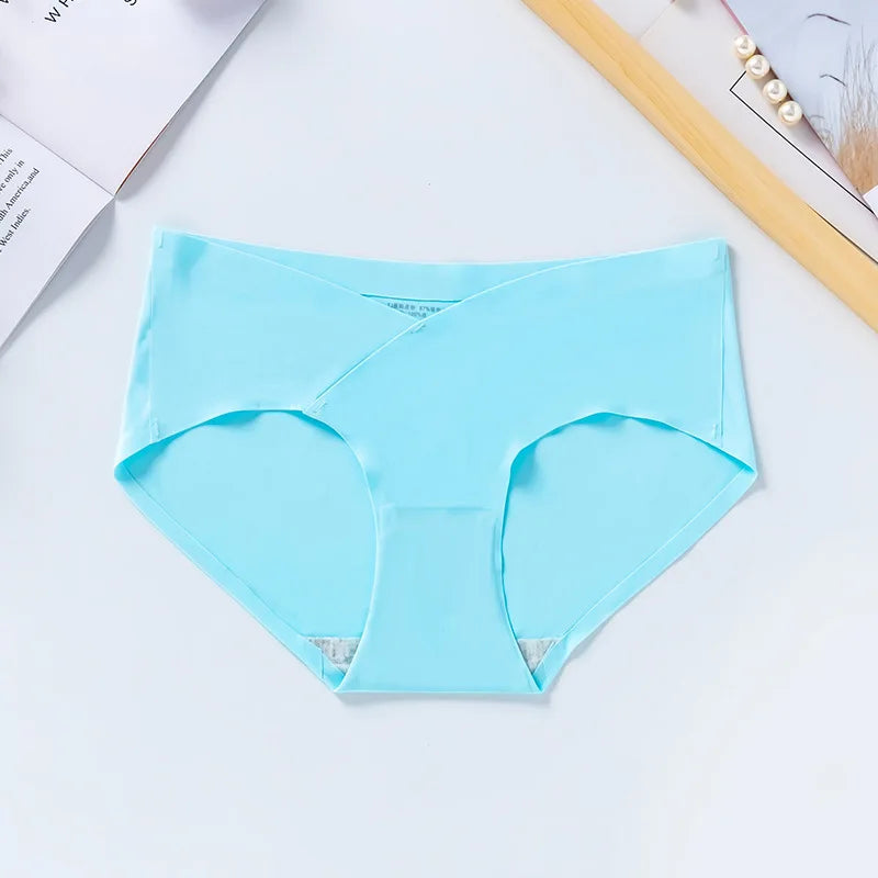 Women Maternity Panties for Pregnant Low-Waist Ice Silk Summer Shorts