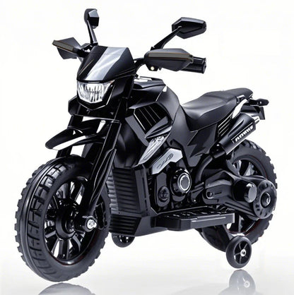 6V Kids Motorcycle With Training Wheels Headlight And Music 2 To 5 Mph Adjustable Speed Electric Ride On Bike For Toddler Child As Gift