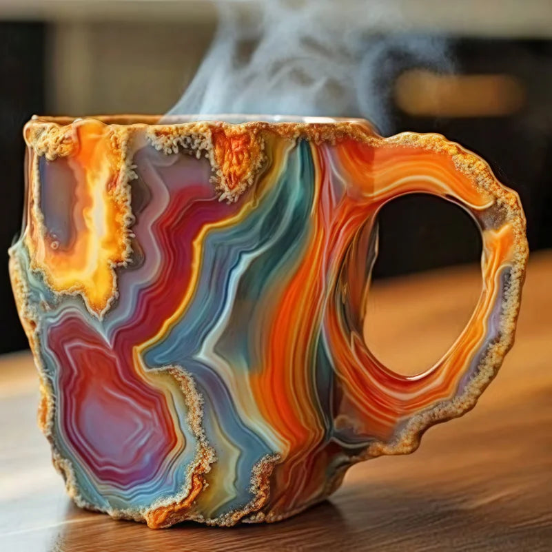 1PC Multi-Colored Mineral Crystal Coffee MugNatural Mineral Crystal Mug Colorful Crystal Christmas Mugs,Christmas Gift New