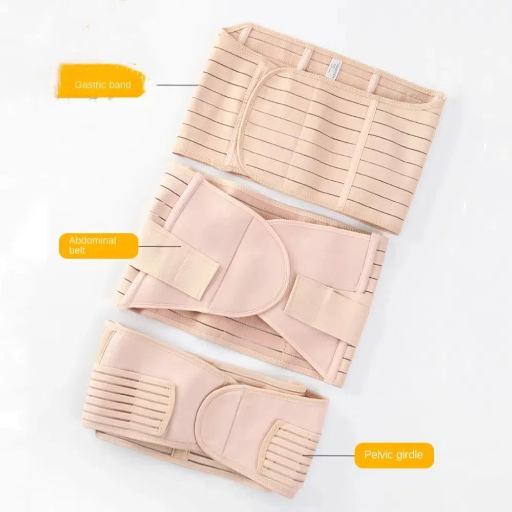 3pcs Breathable Postpartum Belly Belt Corset Shapewear Postpartum Belly