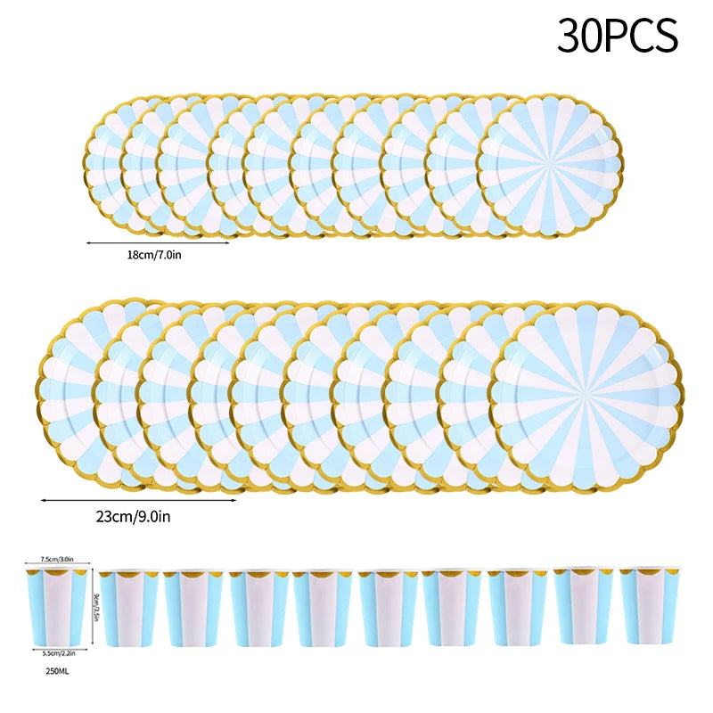 Birthday Decorations Party Paper Plates Cups Baby Shower Party Accessories Party Favors Gifts Plates for Party Supplies