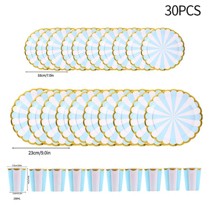 Birthday Decorations Party Paper Plates Cups Baby Shower Party Accessories Party Favors Gifts Plates for Party Supplies
