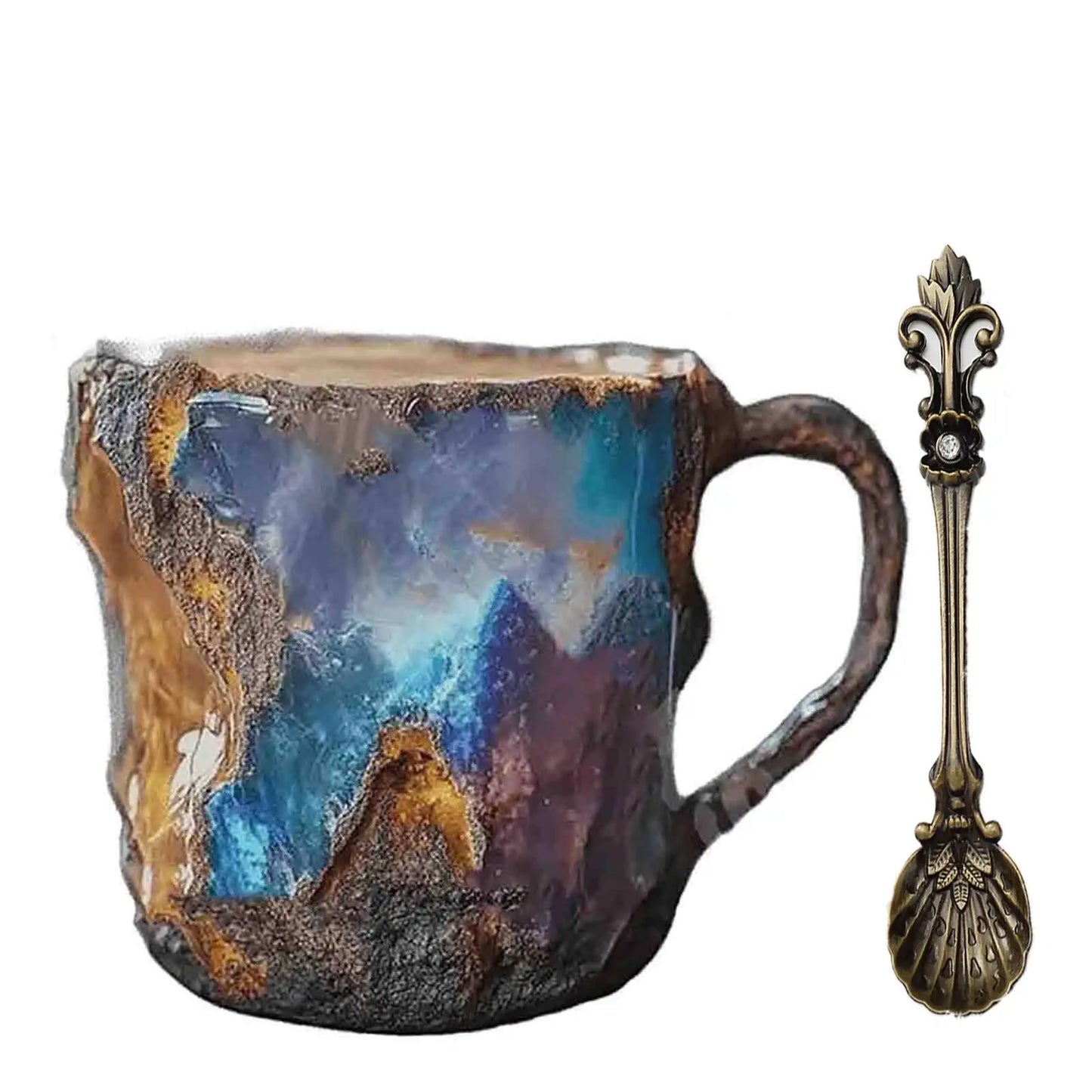 1PC Multi-Colored Mineral Crystal Coffee MugNatural Mineral Crystal Mug Colorful Crystal Christmas Mugs,Christmas Gift New