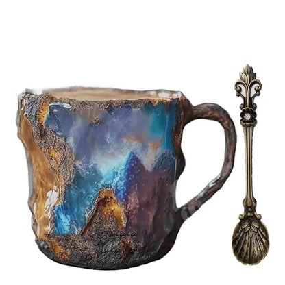 1PC Multi-Colored Mineral Crystal Coffee MugNatural Mineral Crystal Mug Colorful Crystal Christmas Mugs,Christmas Gift New