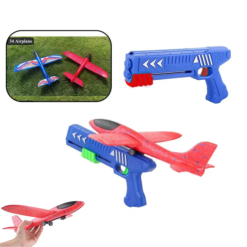 Clearance_Kids 24/34cm Foam Plane Launcher Outdoor Toy for Boys Sport Catapult Game Children Girl Birthday Xmas Gifts_Continuous