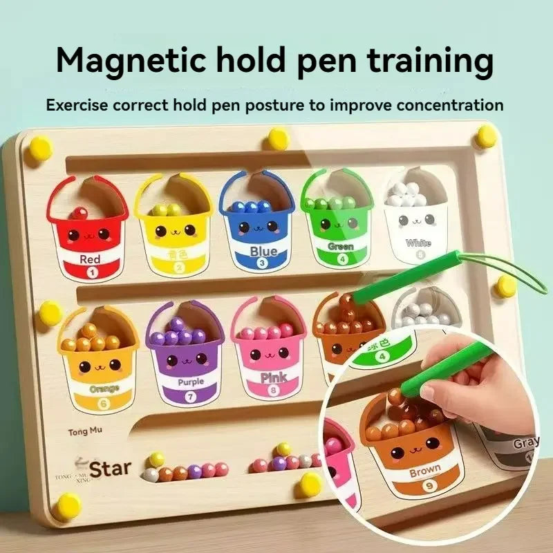 Children's Magnetic Maze Walking Ball Baby Concentration Training Writing Logic Thinking 3-4 Year Old Early Education Puzzle Toy