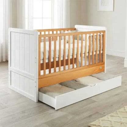 Convertible Cribs With Storage Drawers Safety Newborn Baby Cot Bed Kids Furniture Set Solid Wood
