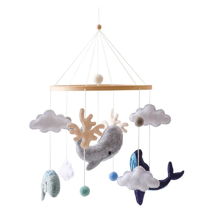 Baby Wooden Crib Mobile Bed Bell Hanging Rattle Toy Newborn Music Box Bed Bell Hanging Toys Holder Bracket Infant Crib Baby Gift