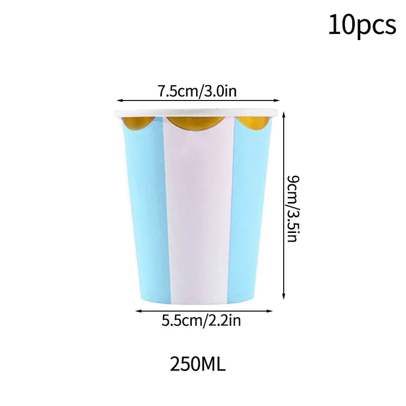 Birthday Decorations Party Paper Plates Cups Baby Shower Party Accessories Party Favors Gifts Plates for Party Supplies